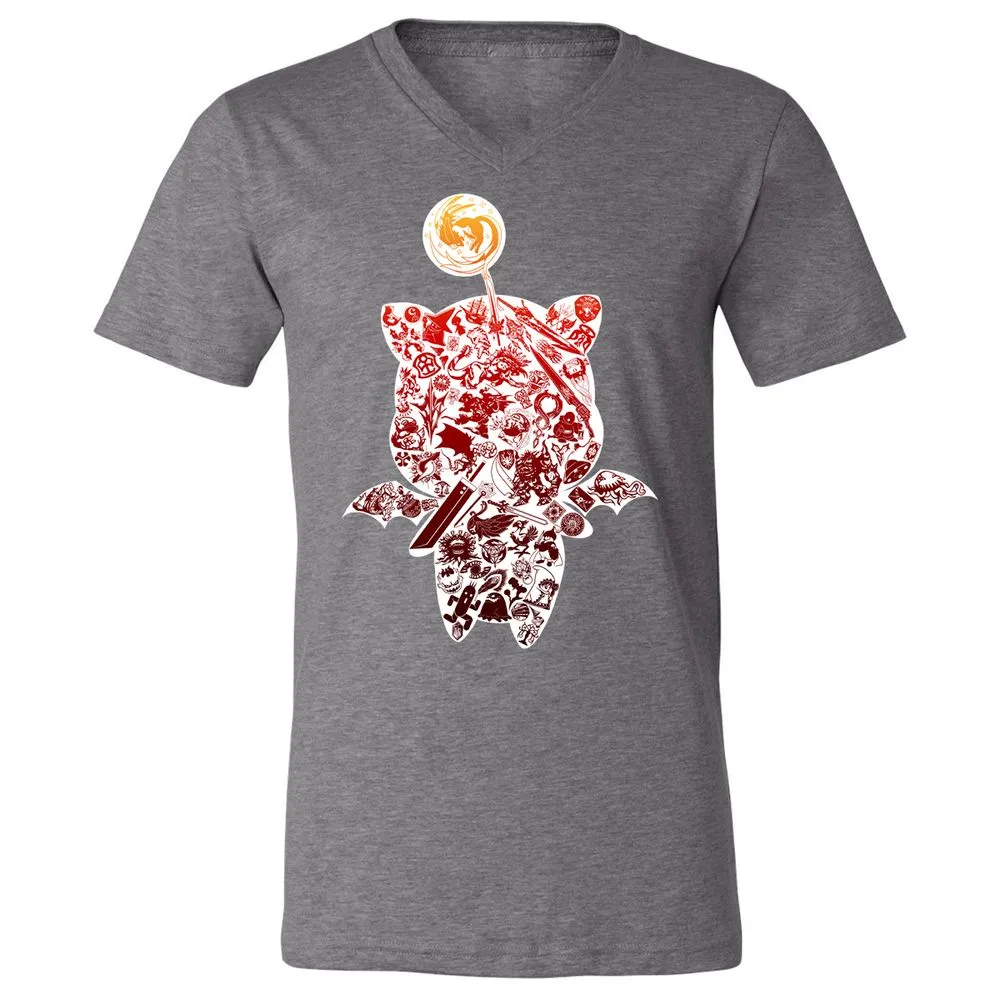 Unisex V-Neck T-Shirt - R8ME22Q8 - Deep Heather - 13