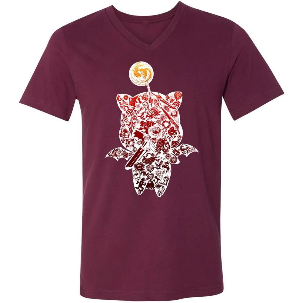 Unisex V-Neck T-Shirt - R8ME22Q8 - Maroon - 6