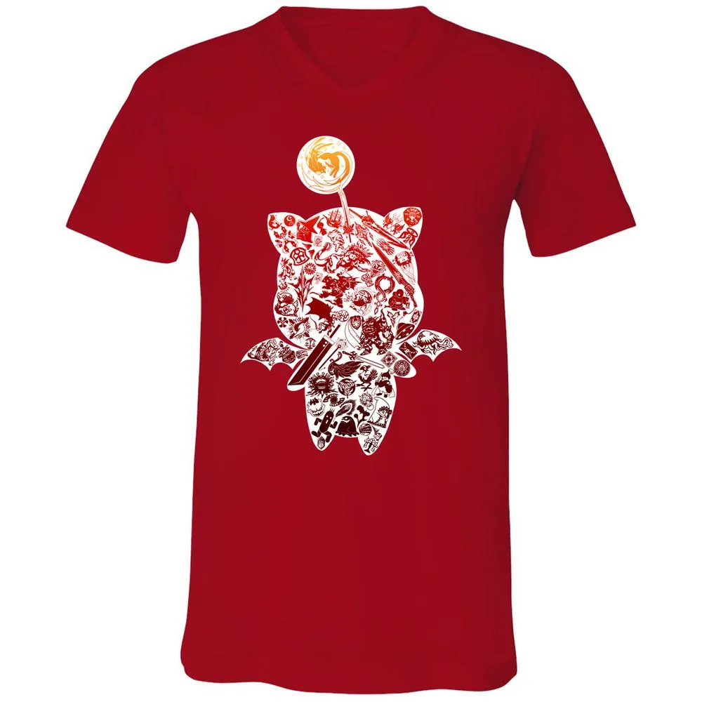 Unisex V-Neck T-Shirt - R8ME22Q8 - Red - 3