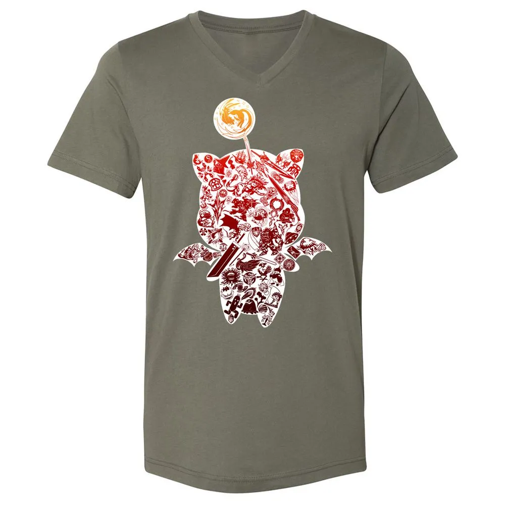 Unisex V-Neck T-Shirt - R8ME22Q8 - Military Green - 10