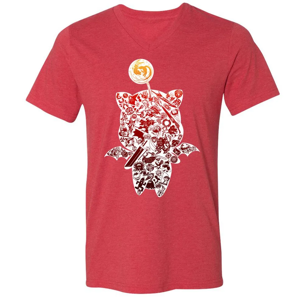 Unisex V-Neck T-Shirt - R8ME22Q8 - Heather Red - 16