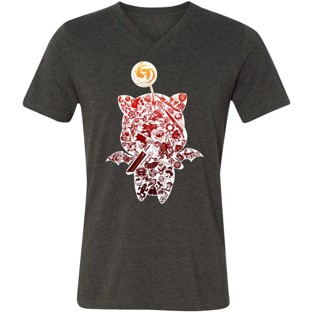 Unisex V-Neck T-Shirt - R8ME22Q8 - Dark Grey Heather - 8