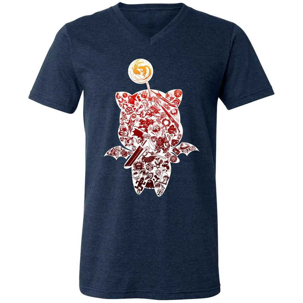 Unisex V-Neck T-Shirt - R8ME22Q8 - Heather Navy - 15