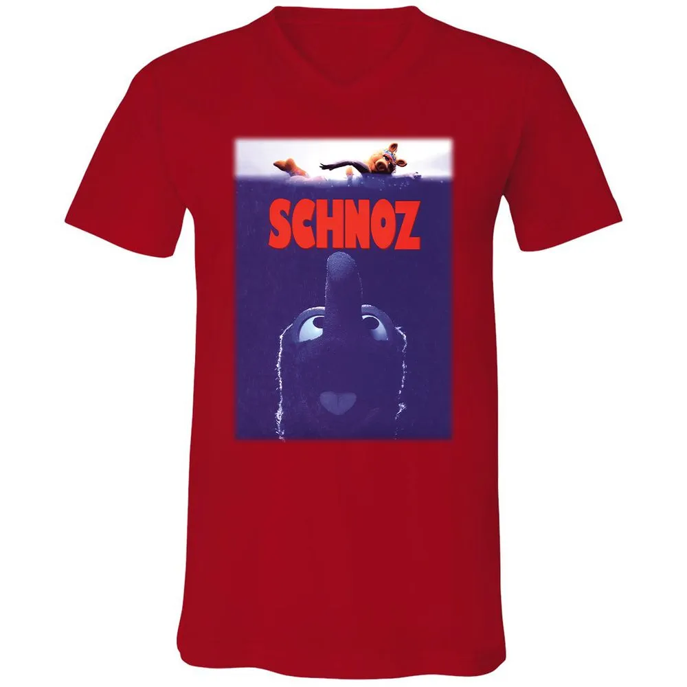 Unisex V-Neck T-Shirt - XKD9BX7R - Red - 3