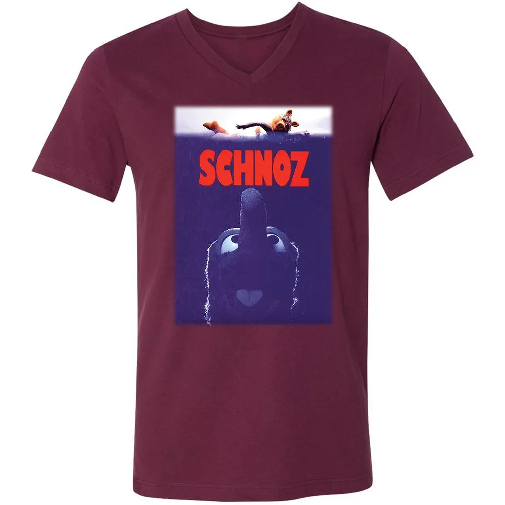 Unisex V-Neck T-Shirt - XKD9BX7R - Maroon - 6