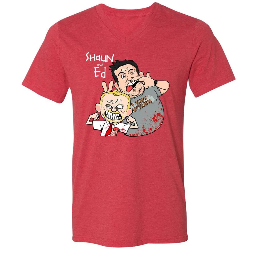 Unisex V-Neck T-Shirt - GMFDQZTN - Heather Red - 16