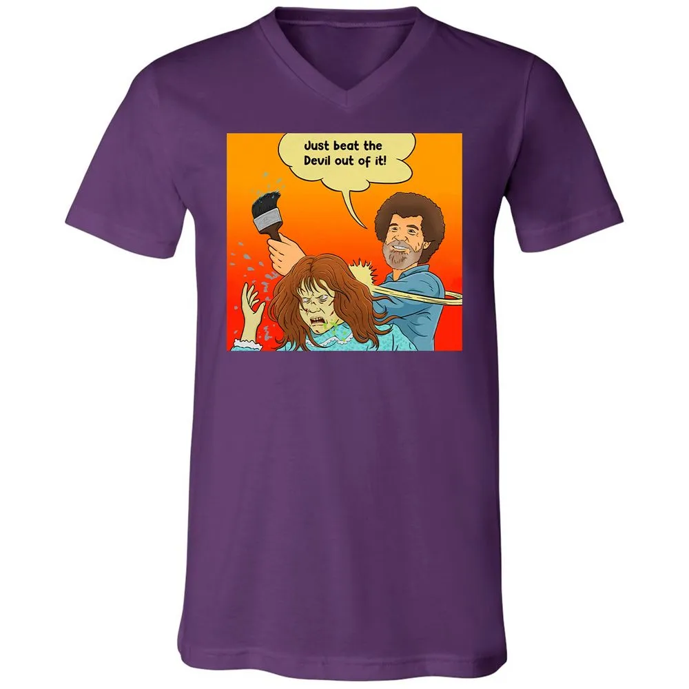 Unisex V-Neck T-Shirt - 6QLGRX9D - Team Purple - 9
