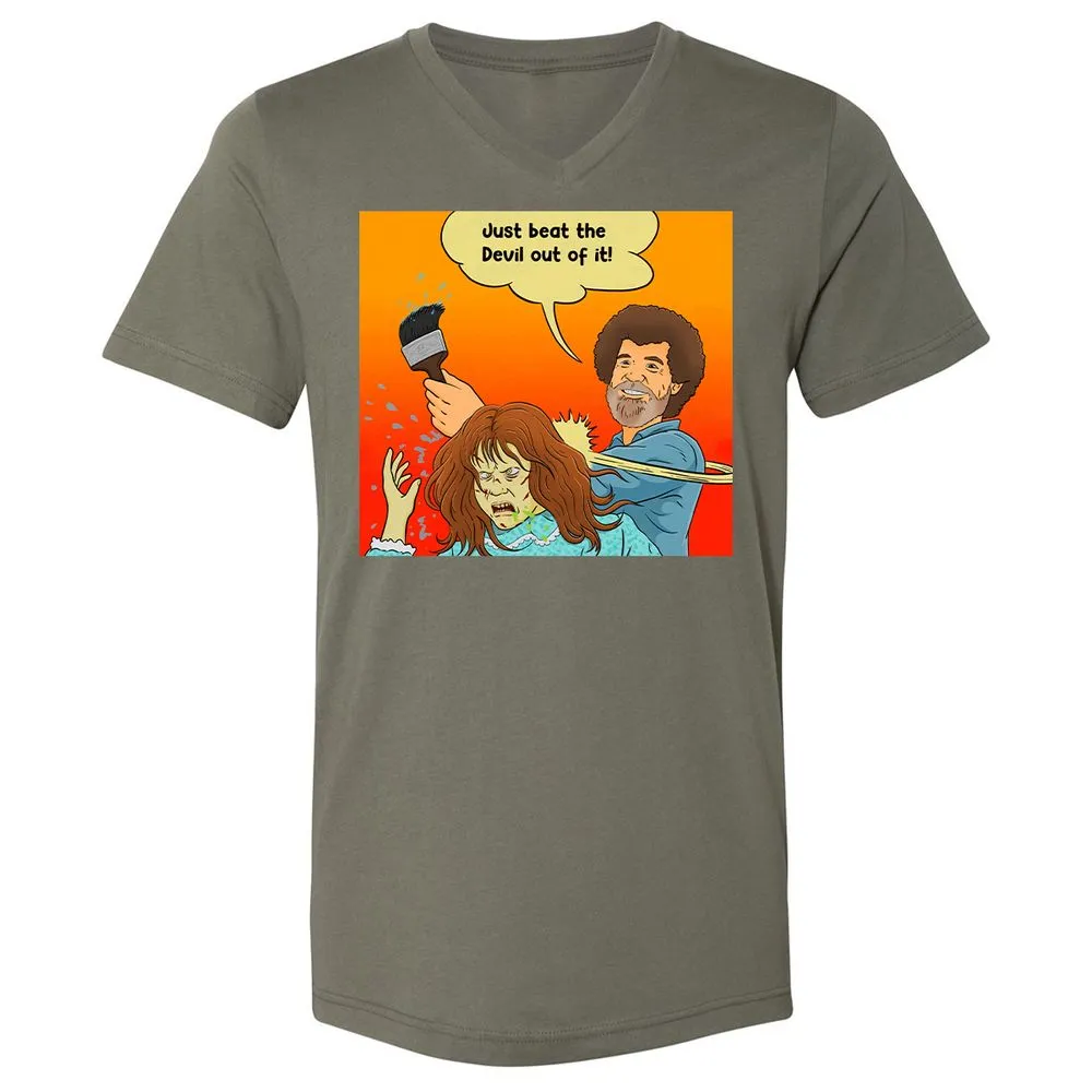 Unisex V-Neck T-Shirt - 6QLGRX9D - Military Green - 10