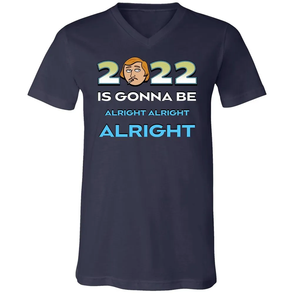 Unisex V-Neck T-Shirt - B6TH4GFD - Navy - 2