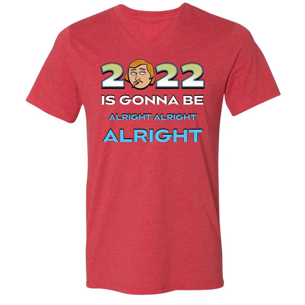 Unisex V-Neck T-Shirt - B6TH4GFD - Heather Red - 16