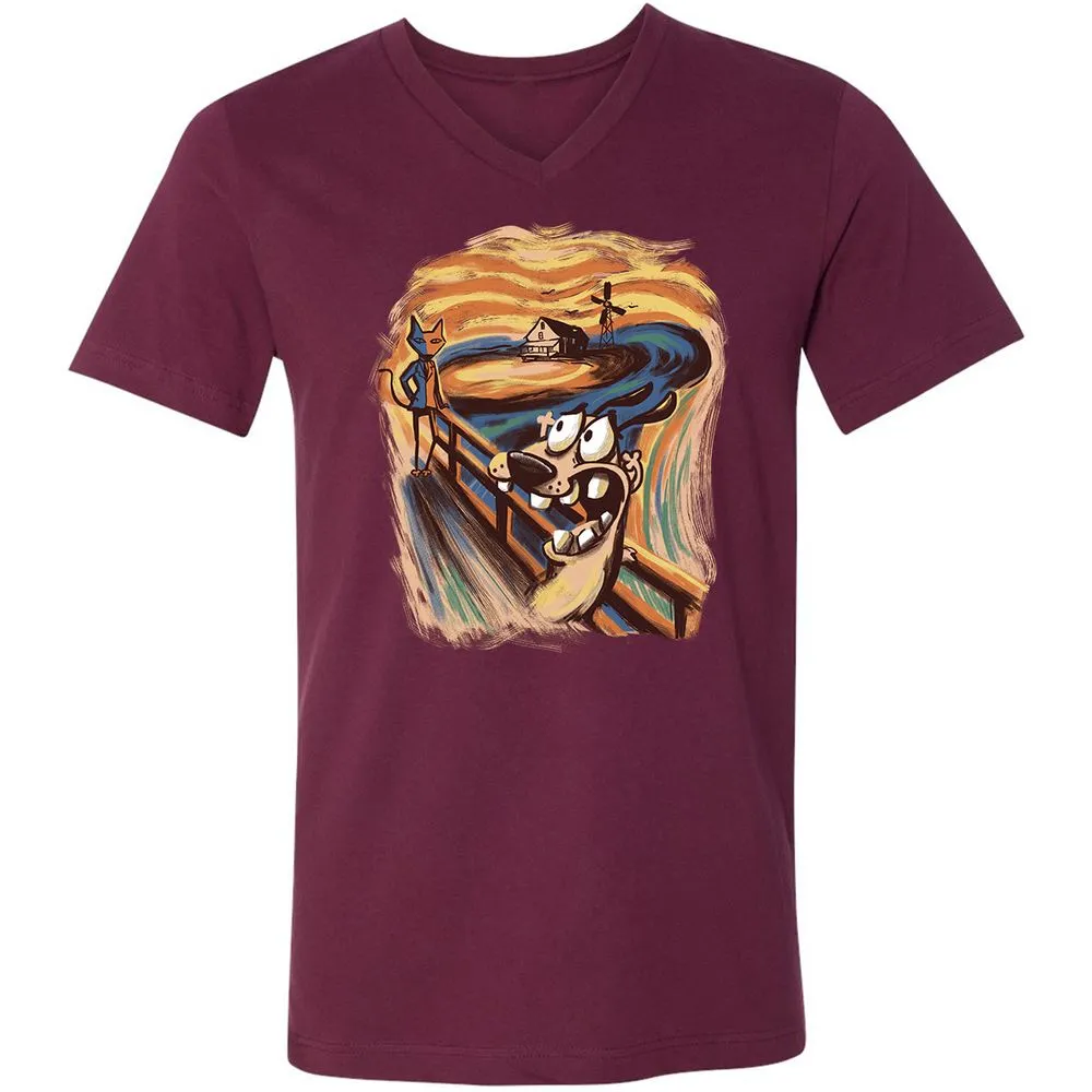 Unisex V-Neck T-Shirt - 6RUA22HA - Maroon - 6