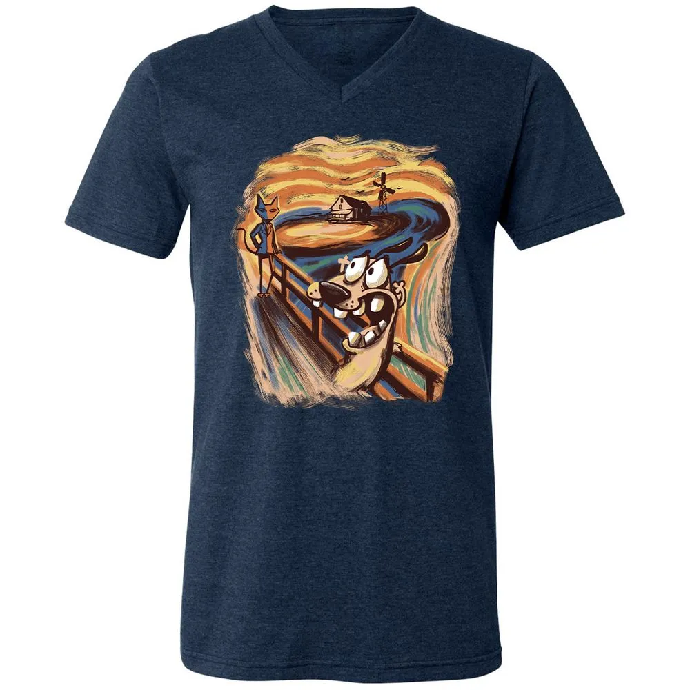 Unisex V-Neck T-Shirt - 6RUA22HA - Heather Navy - 15