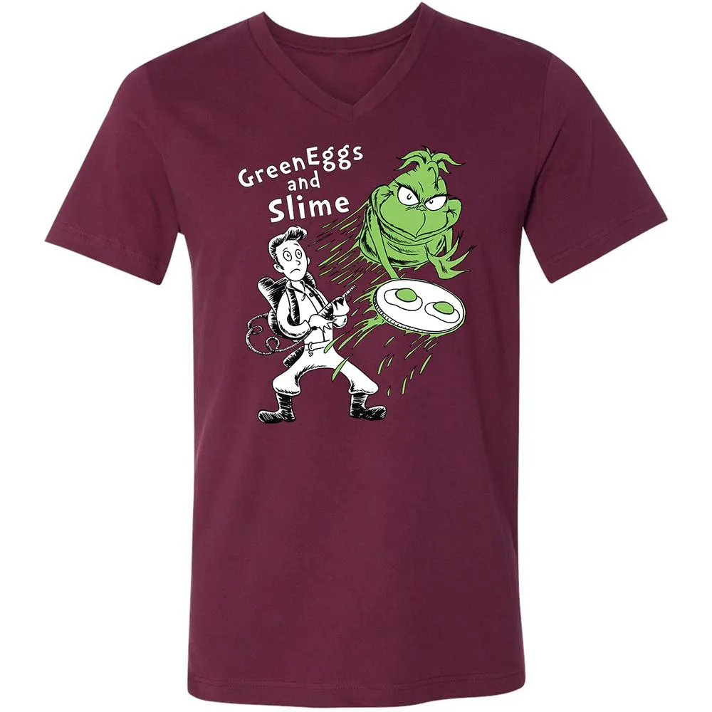 Unisex V-Neck T-Shirt - JVRZ6NN8 - Maroon - 6
