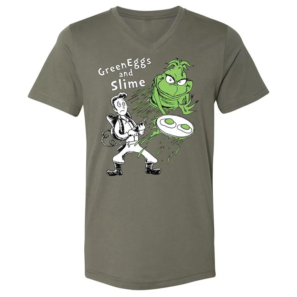 Unisex V-Neck T-Shirt - JVRZ6NN8 - Military Green - 10