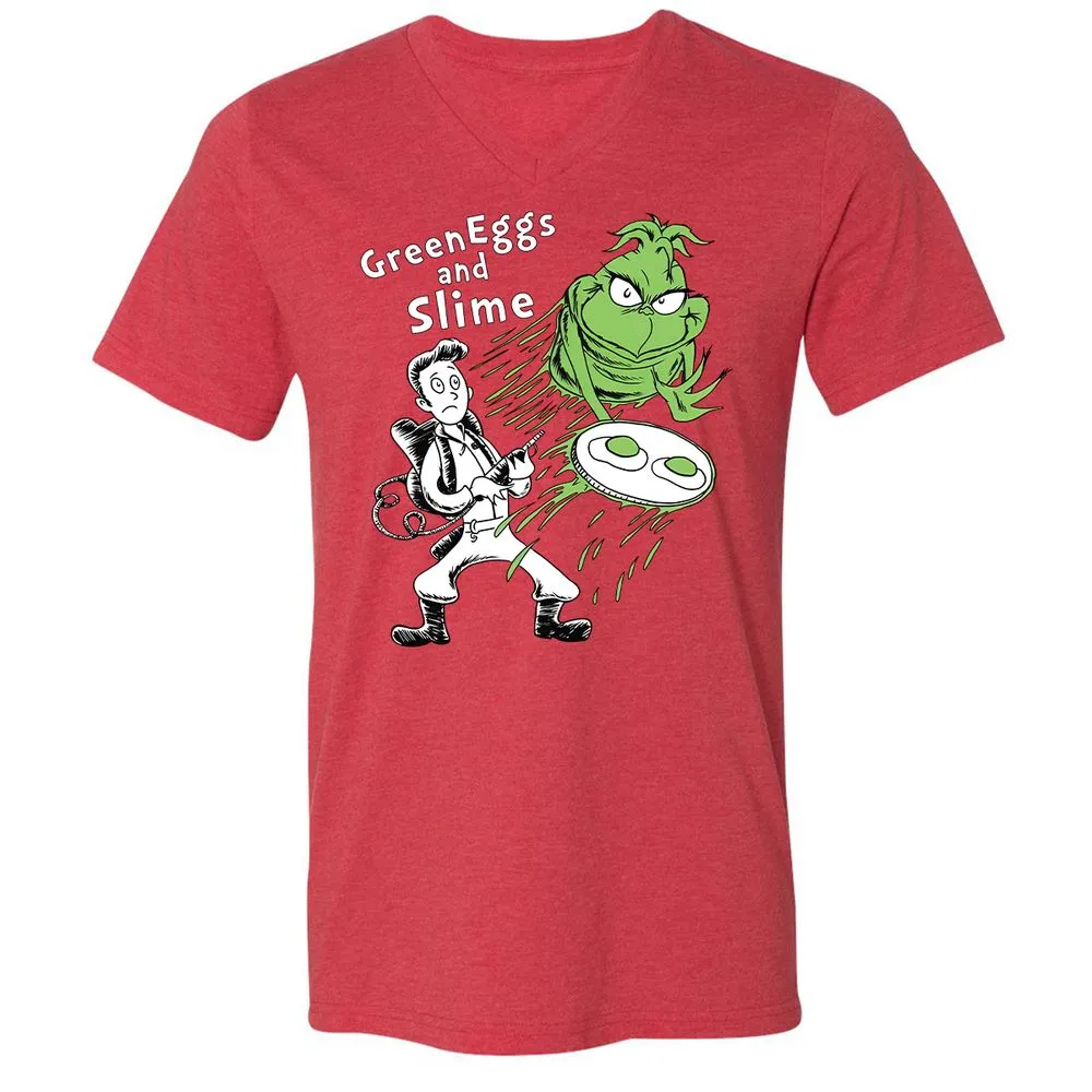 Unisex V-Neck T-Shirt - JVRZ6NN8 - Heather Red - 16