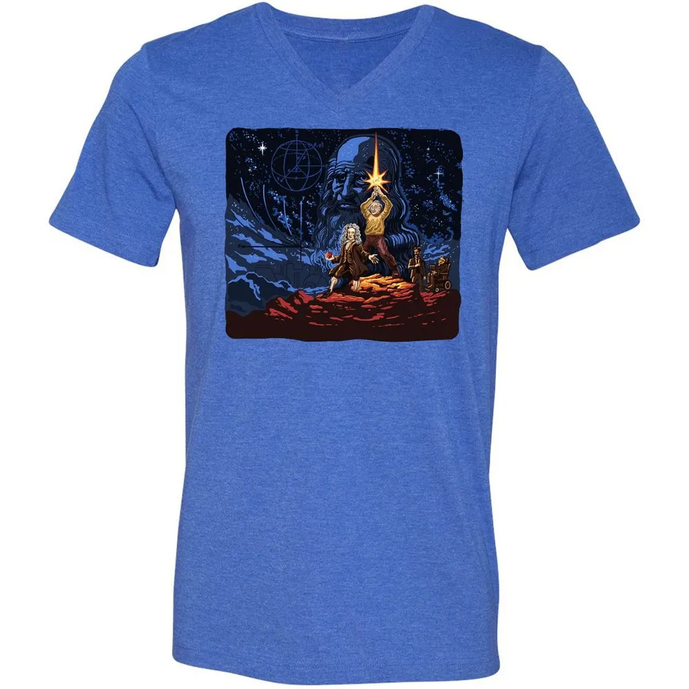 Unisex V-Neck T-Shirt - 6PPSGCJH - Heather True Royal - 14