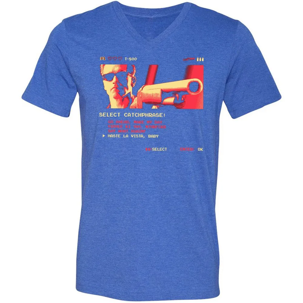 Unisex V-Neck T-Shirt - RWB5KSLR - Heather True Royal - 14