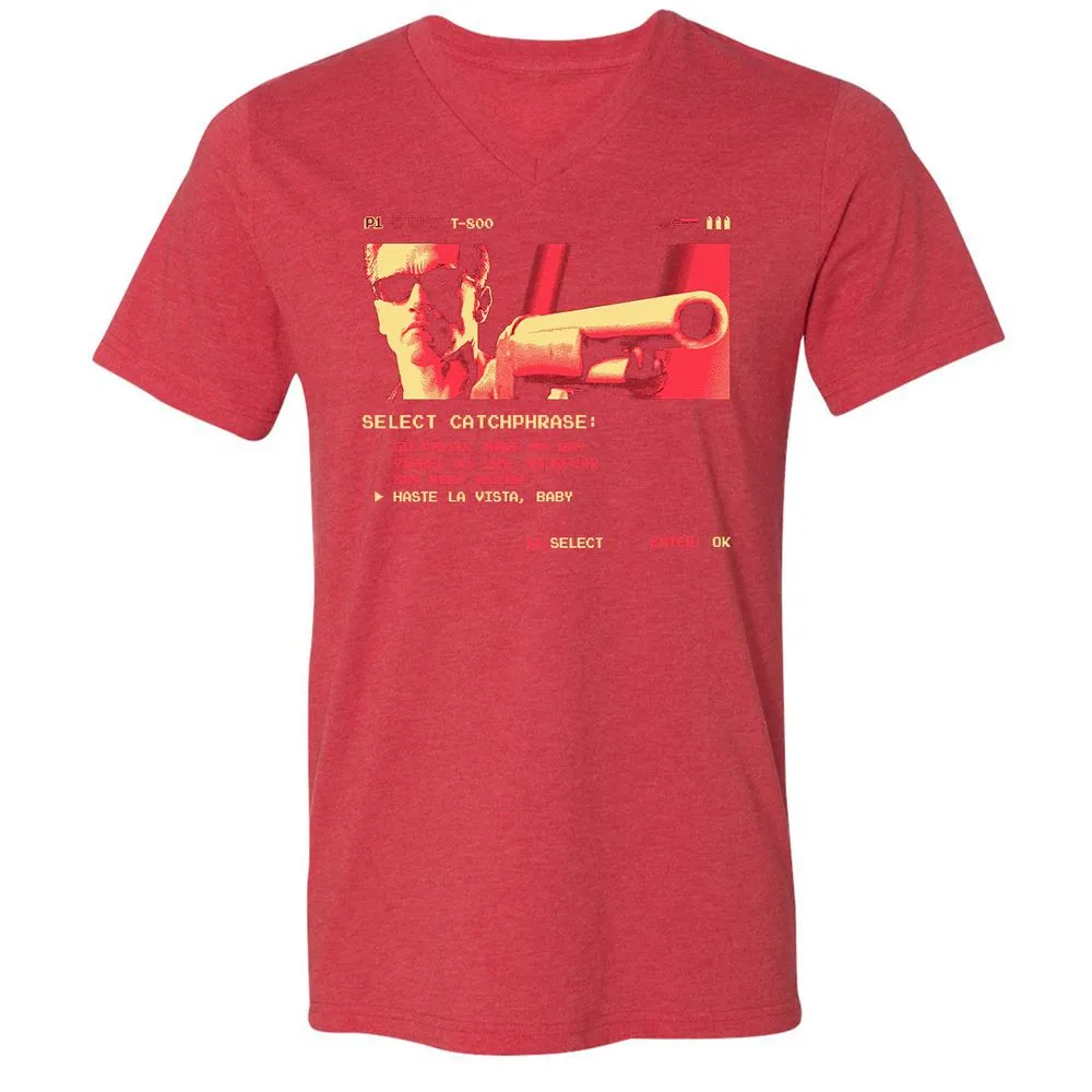Unisex V-Neck T-Shirt - RWB5KSLR - Heather Red - 16