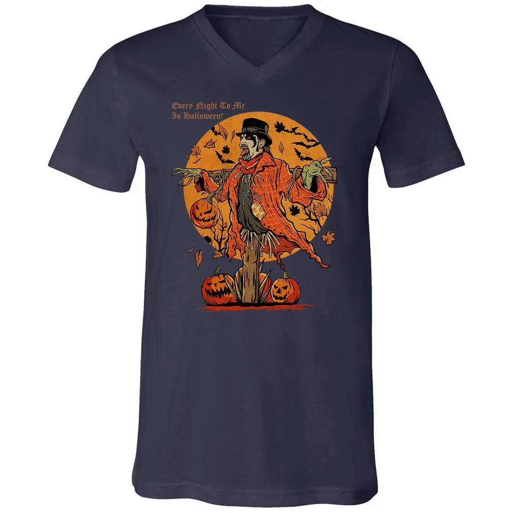 Unisex V-Neck T-Shirt - UZZTZLWU - Navy - 2