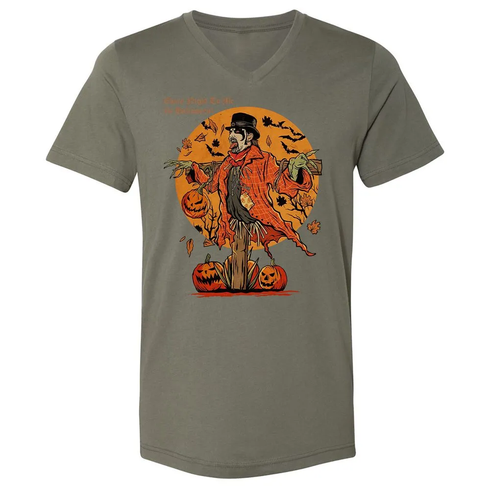 Unisex V-Neck T-Shirt - UZZTZLWU - Military Green - 10