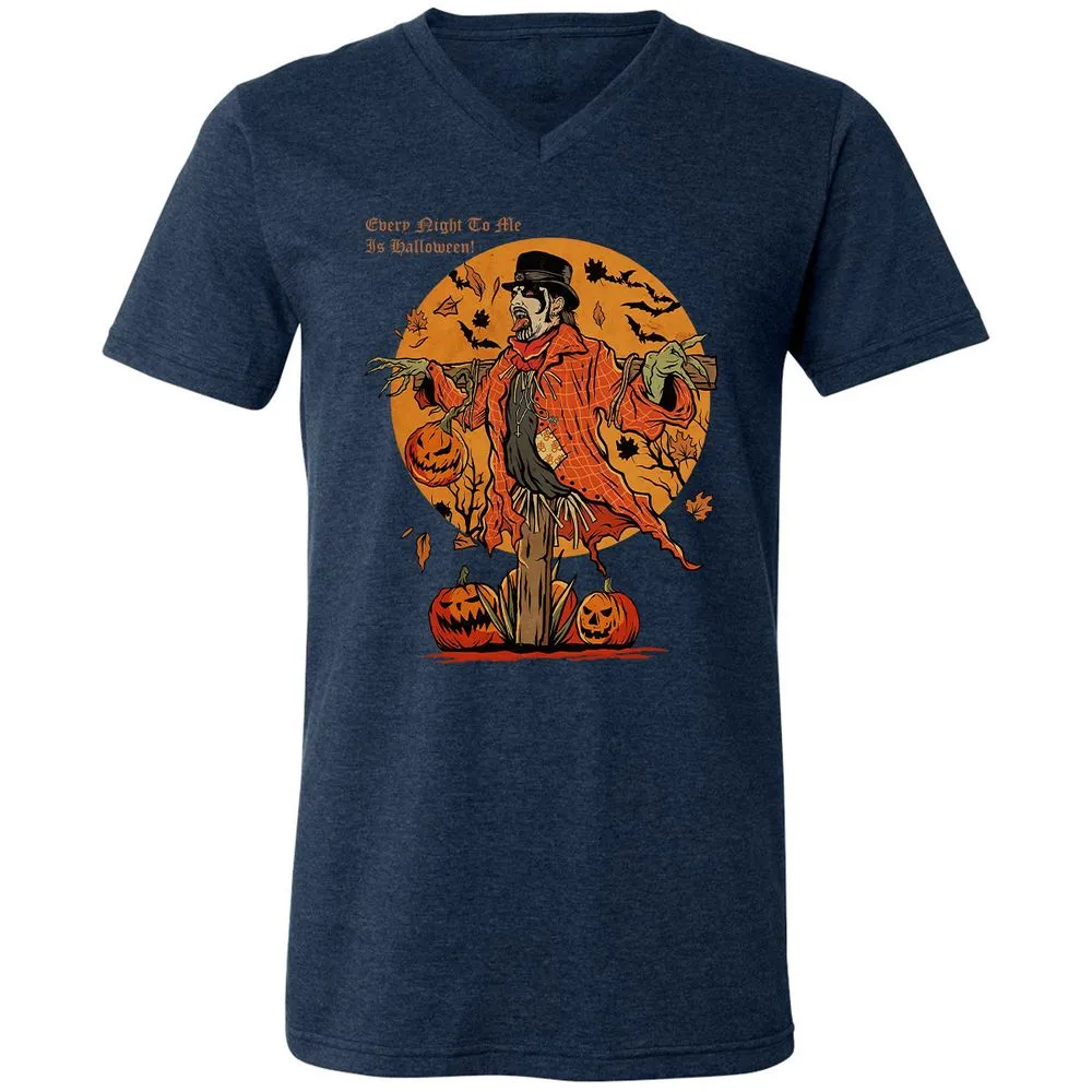 Unisex V-Neck T-Shirt - UZZTZLWU - Heather Navy - 15