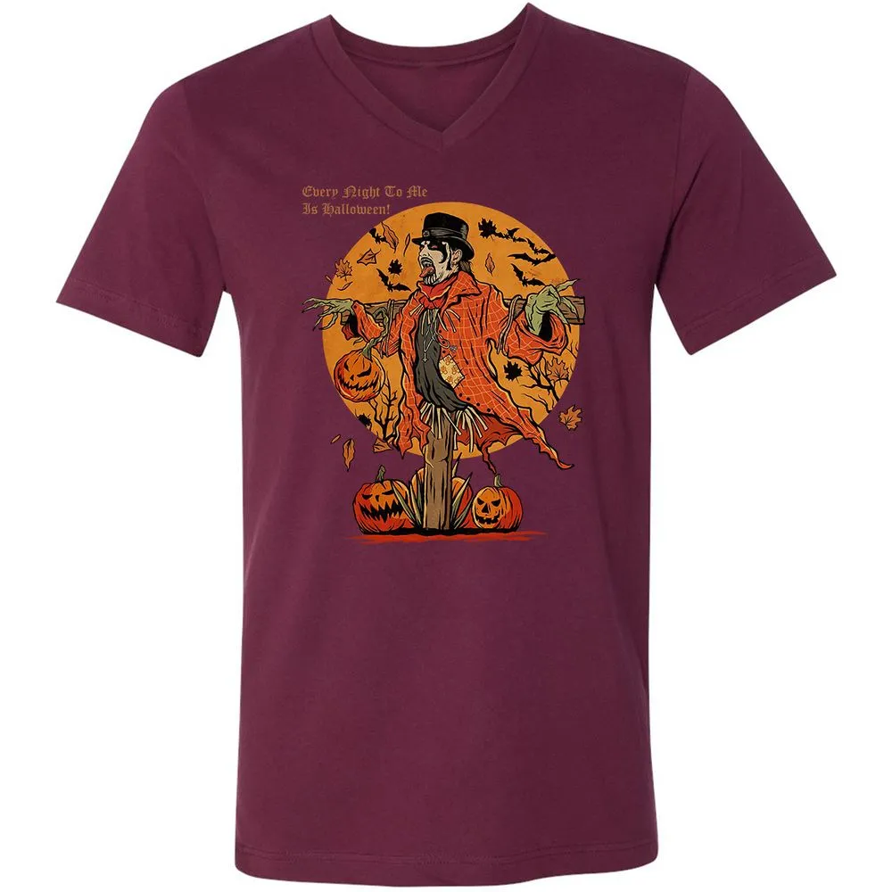 Unisex V-Neck T-Shirt - UZZTZLWU - Maroon - 6