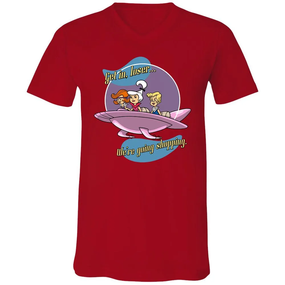 Unisex V-Neck T-Shirt - QCKP9HXC - Red - 3