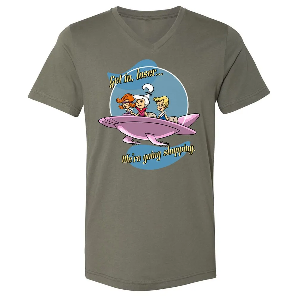 Unisex V-Neck T-Shirt - QCKP9HXC - Military Green - 10