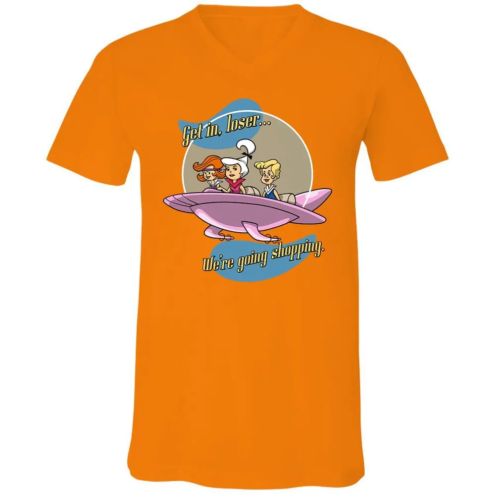 Unisex V-Neck T-Shirt - QCKP9HXC - Orange - 11