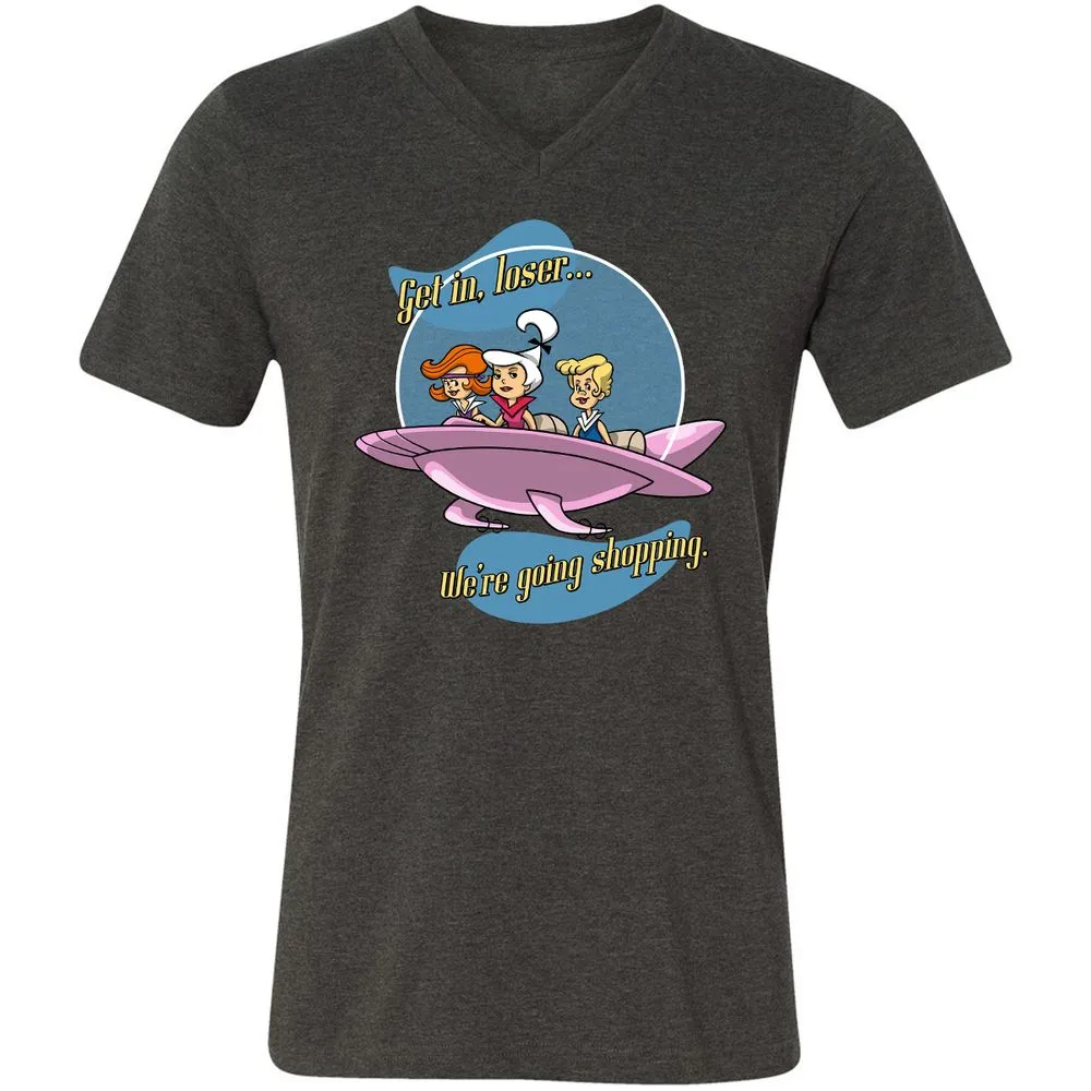 Unisex V-Neck T-Shirt - QCKP9HXC - Dark Grey Heather - 8