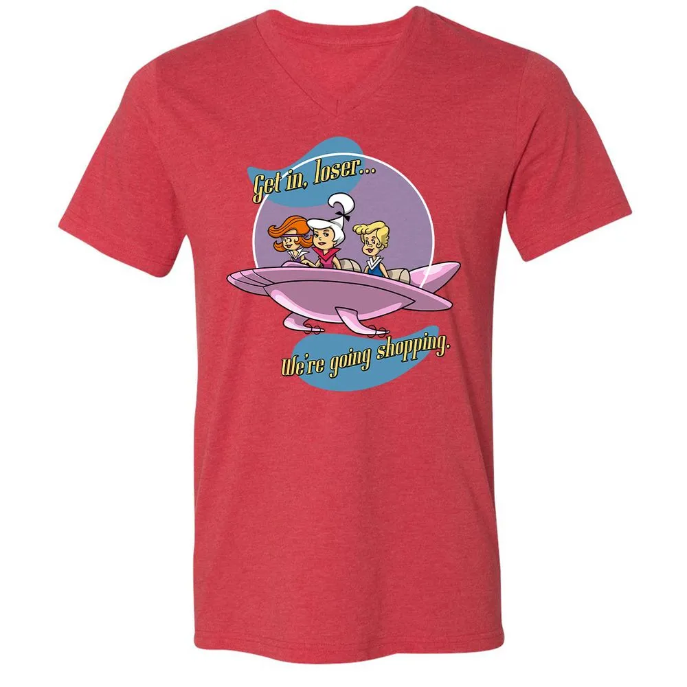 Unisex V-Neck T-Shirt - QCKP9HXC - Heather Red - 16