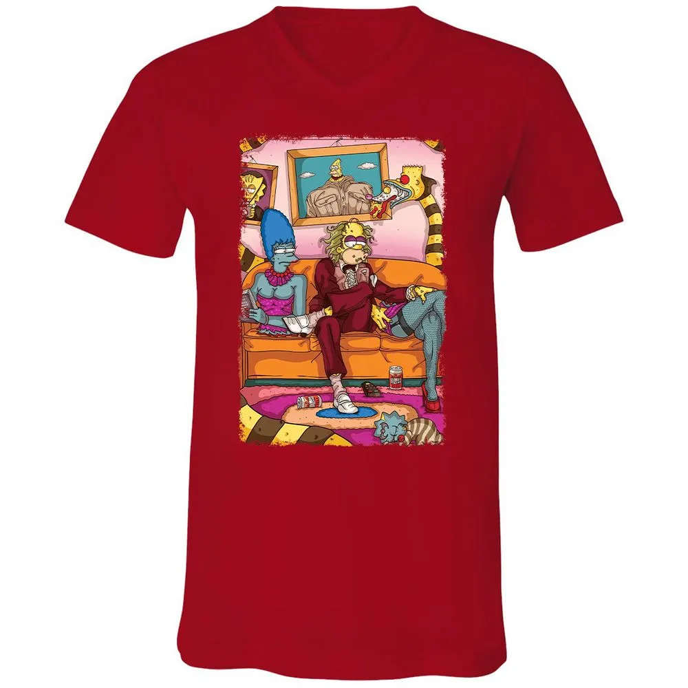 Unisex V-Neck T-Shirt - V9SHEAN2 - Red - 3