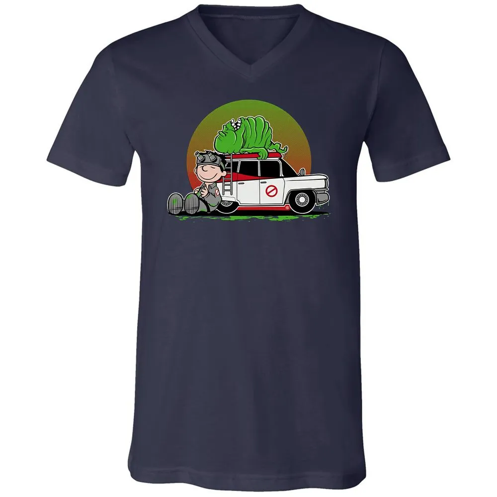 Unisex V-Neck T-Shirt - YYHXLGMF - Navy - 2