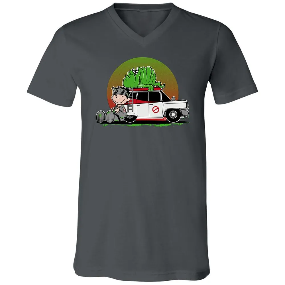 Unisex V-Neck T-Shirt - YYHXLGMF - Asphalt - 12