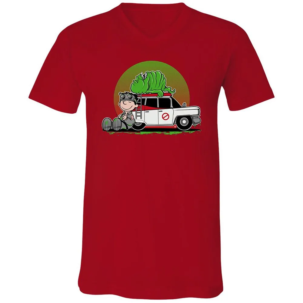 Unisex V-Neck T-Shirt - YYHXLGMF - Red - 3