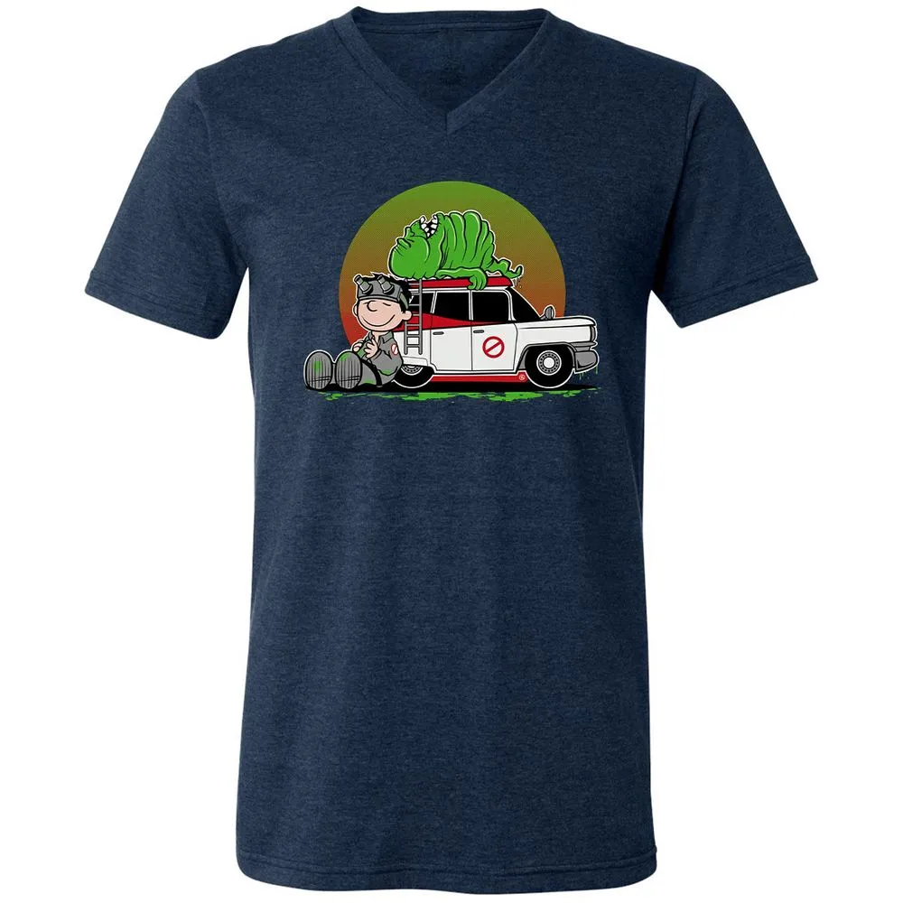 Unisex V-Neck T-Shirt - YYHXLGMF - Heather Navy - 15
