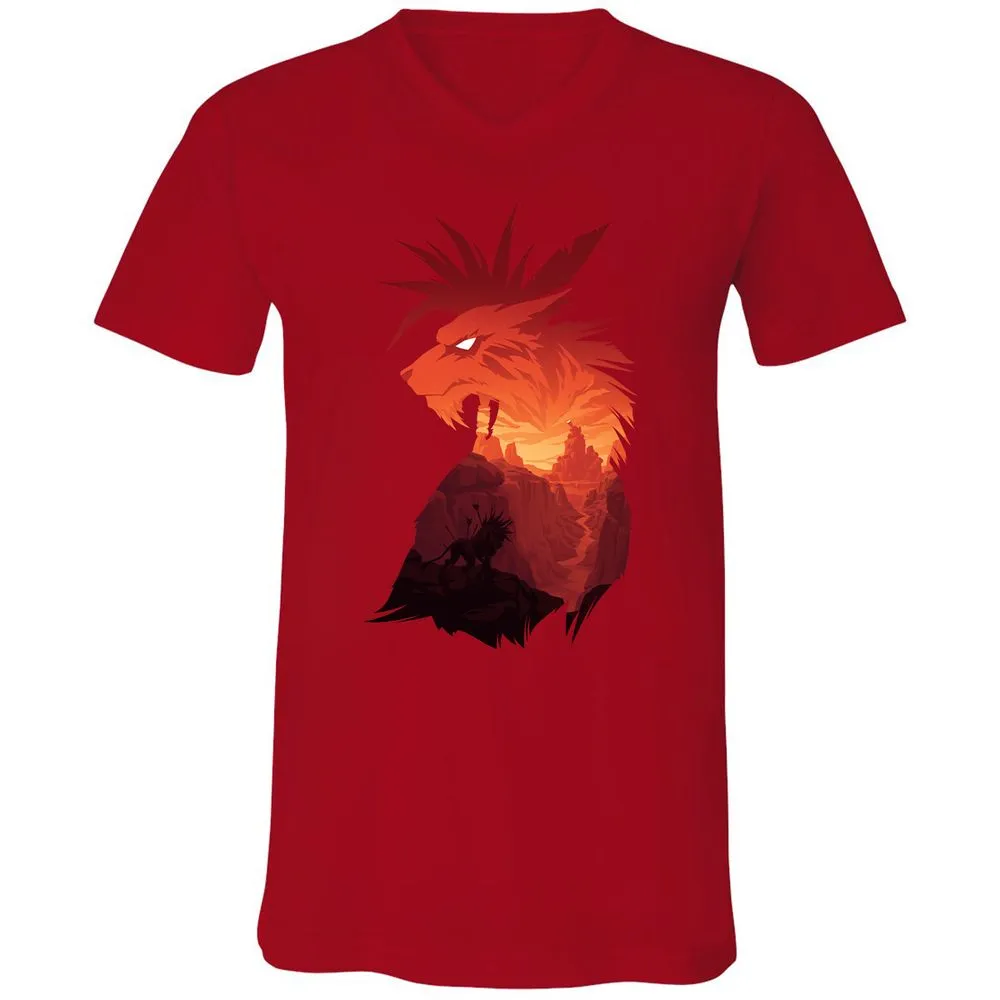 Unisex V-Neck T-Shirt - NLNKSUZ6 - Red - 3