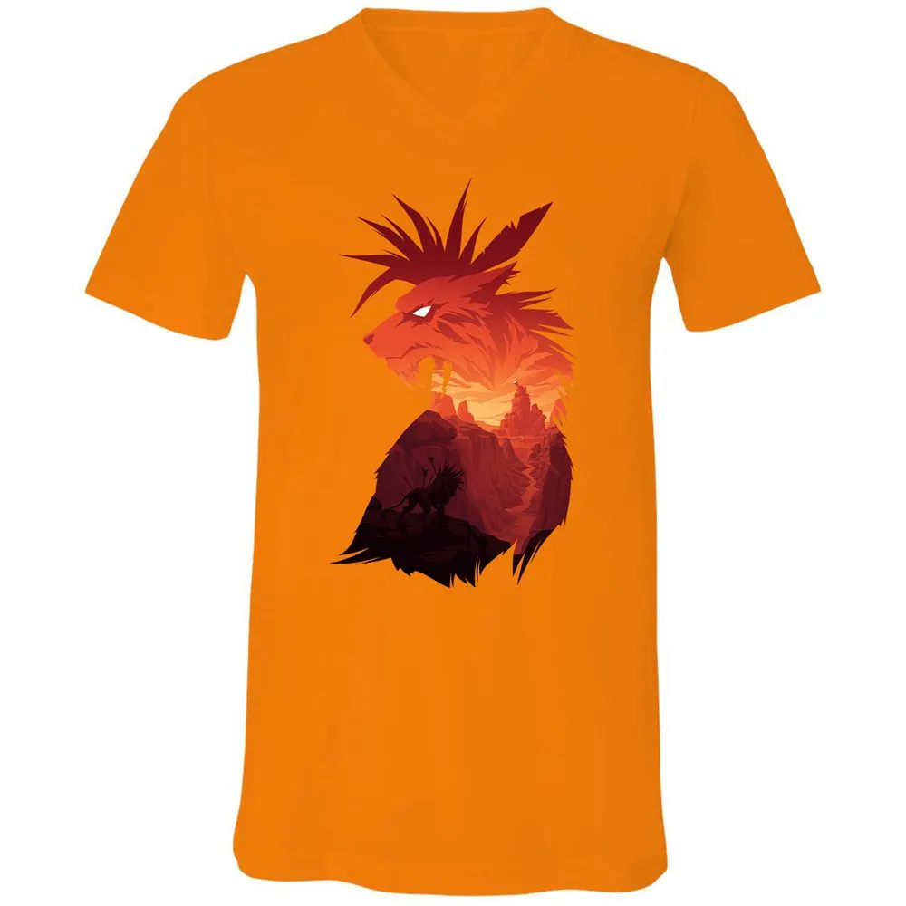 Unisex V-Neck T-Shirt - NLNKSUZ6 - Orange - 11