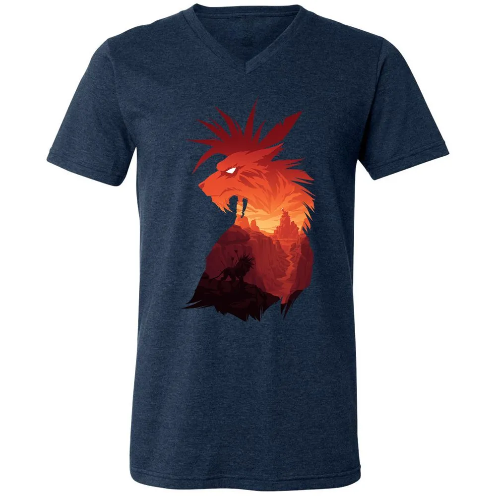 Unisex V-Neck T-Shirt - NLNKSUZ6 - Heather Navy - 15