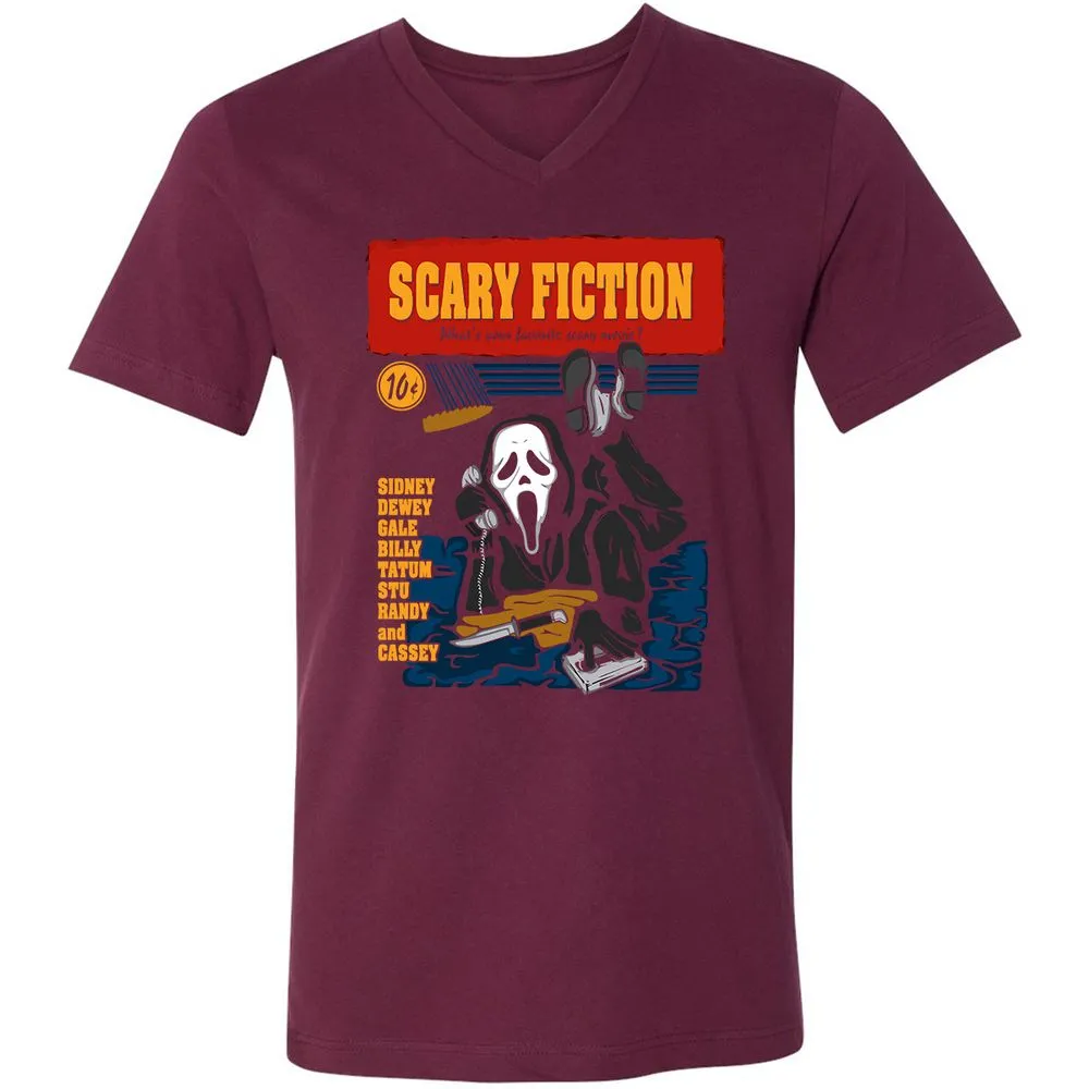 Unisex V-Neck T-Shirt - F9CJXN3E - Maroon - 6