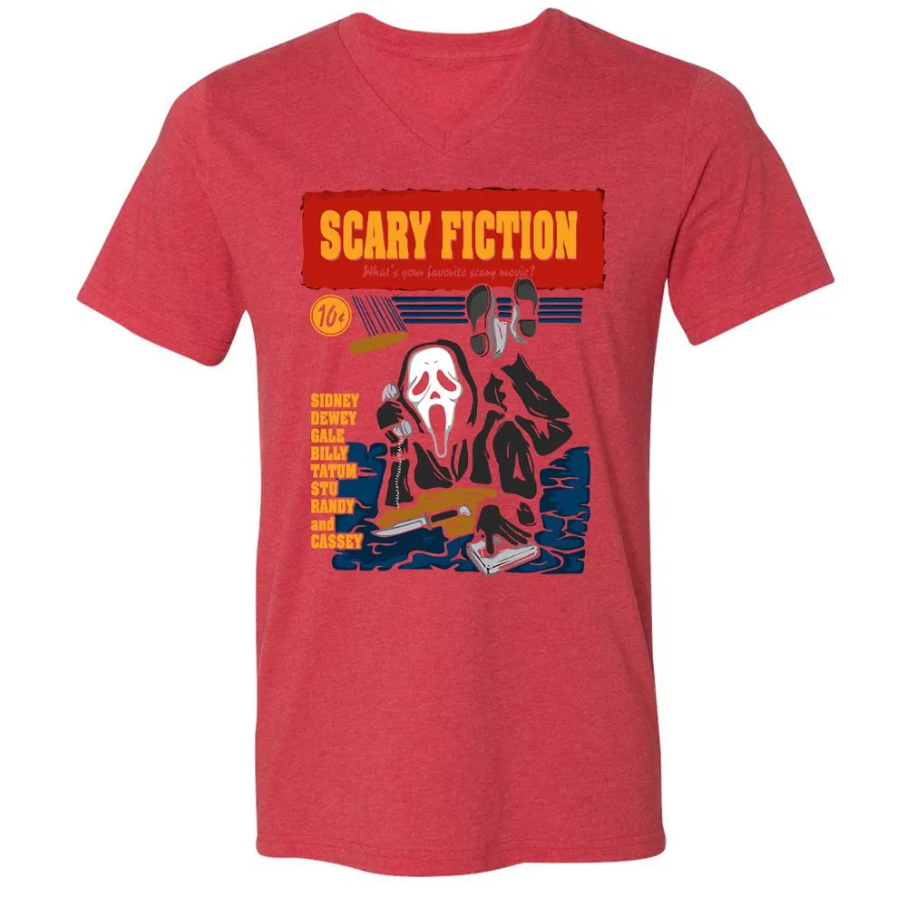 Unisex V-Neck T-Shirt - F9CJXN3E - Heather Red - 16