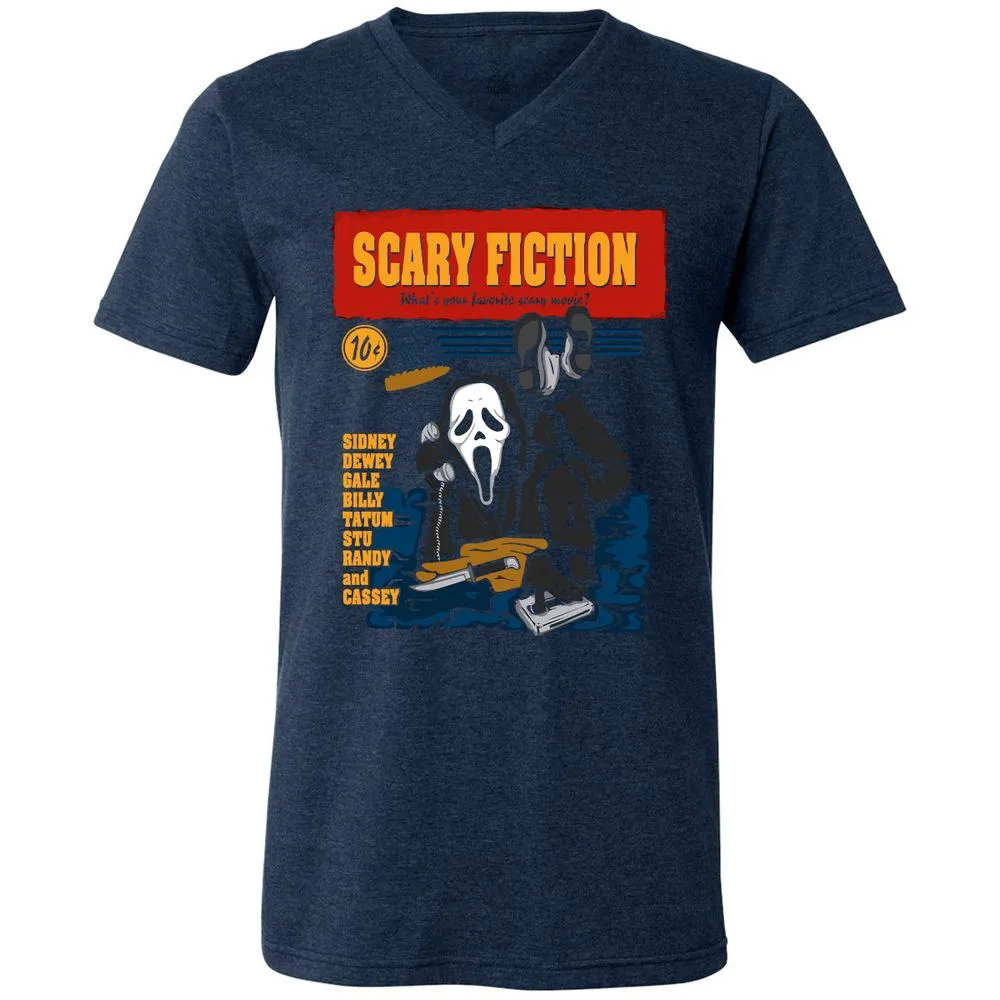 Unisex V-Neck T-Shirt - F9CJXN3E - Heather Navy - 15