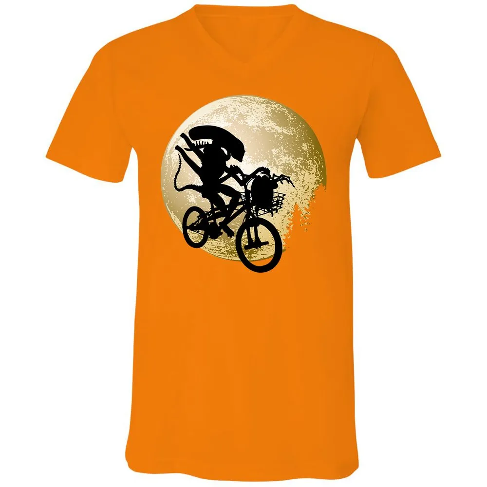 Unisex V-Neck T-Shirt - G3YM7JHR - Orange - 11