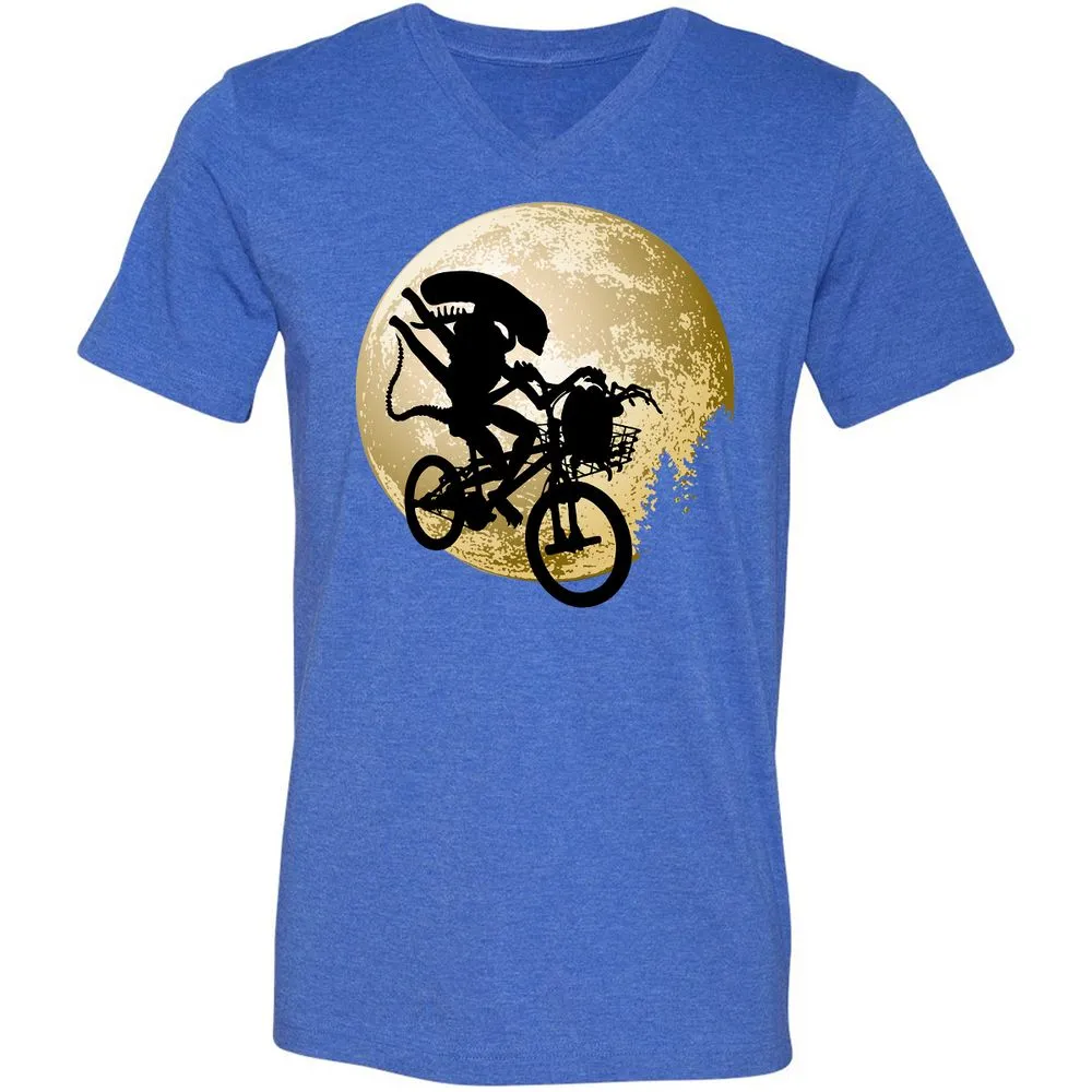 Unisex V-Neck T-Shirt - G3YM7JHR - Heather True Royal - 14
