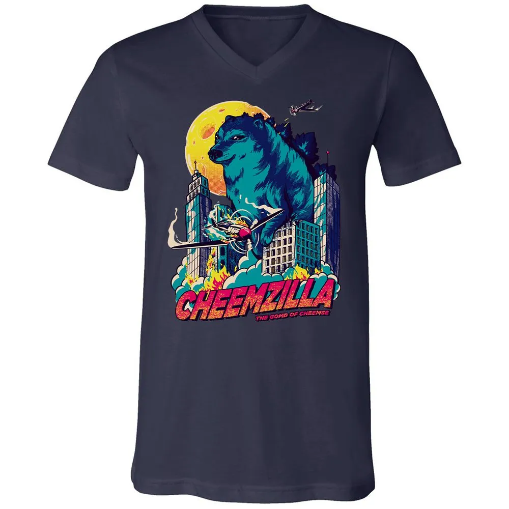 Unisex V-Neck T-Shirt - ZCZVVDDN - Navy - 2