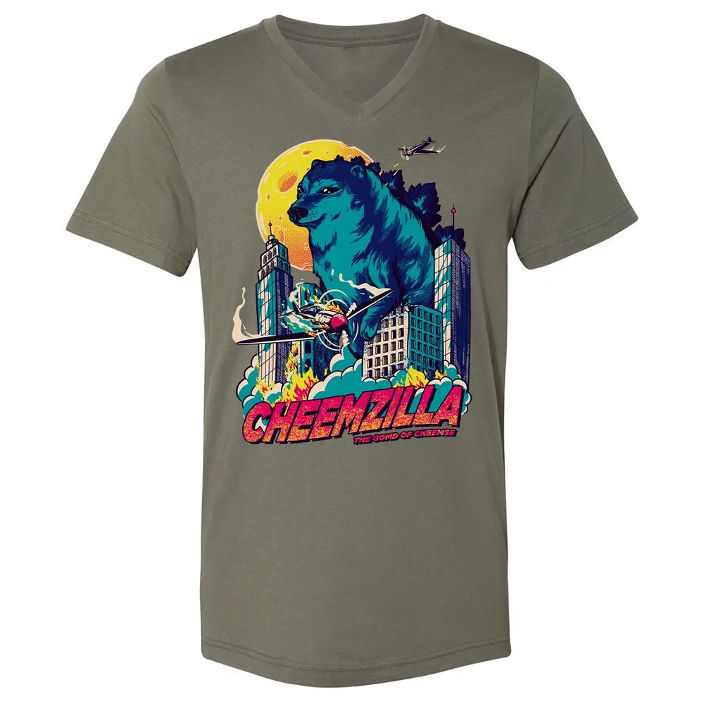 Unisex V-Neck T-Shirt - ZCZVVDDN - Military Green - 10
