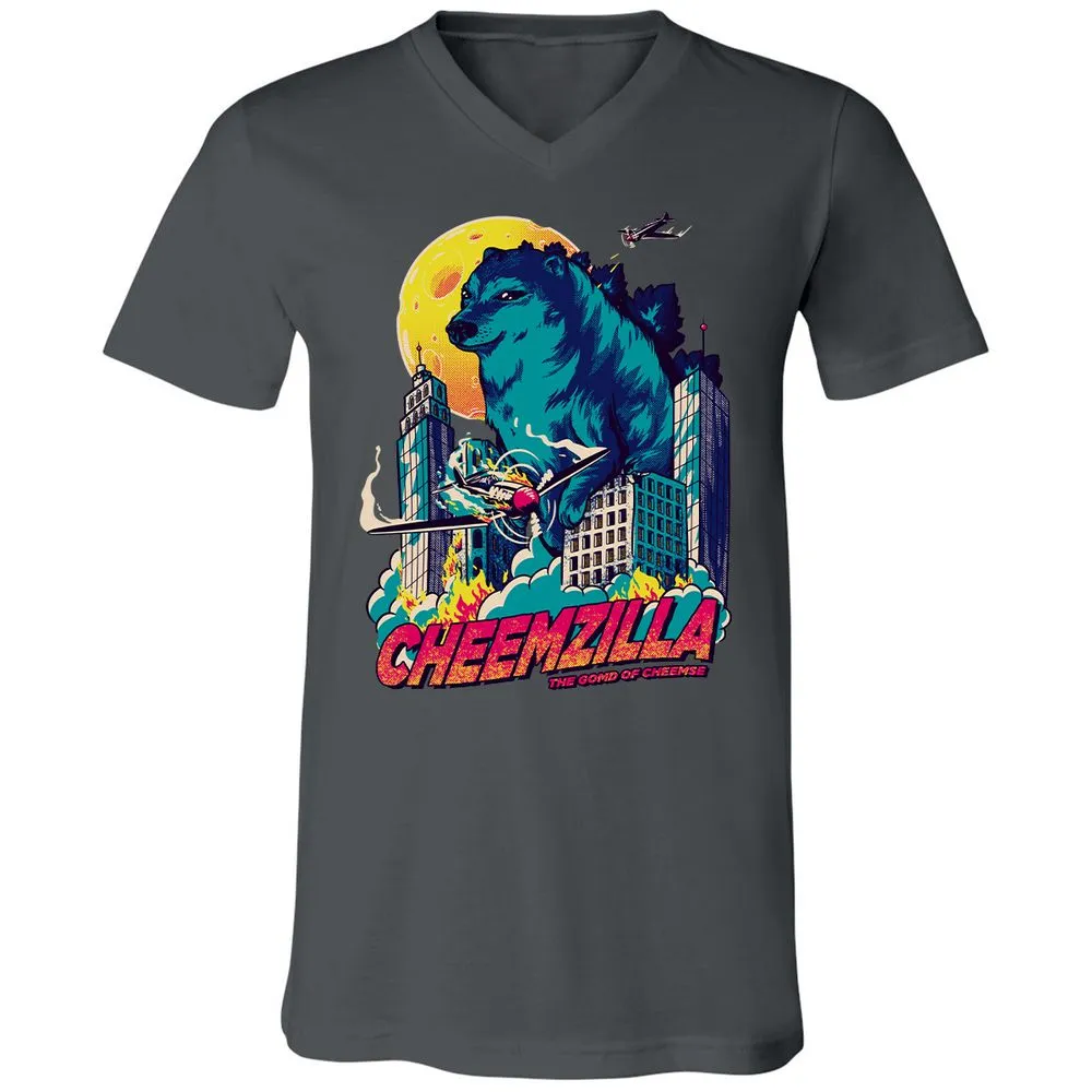 Unisex V-Neck T-Shirt - ZCZVVDDN - Asphalt - 12