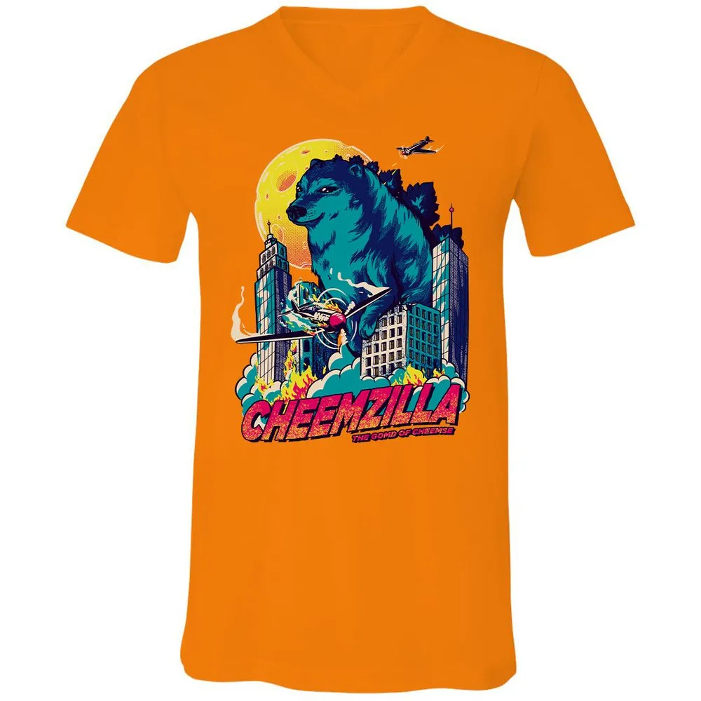 Unisex V-Neck T-Shirt - ZCZVVDDN - Orange - 11