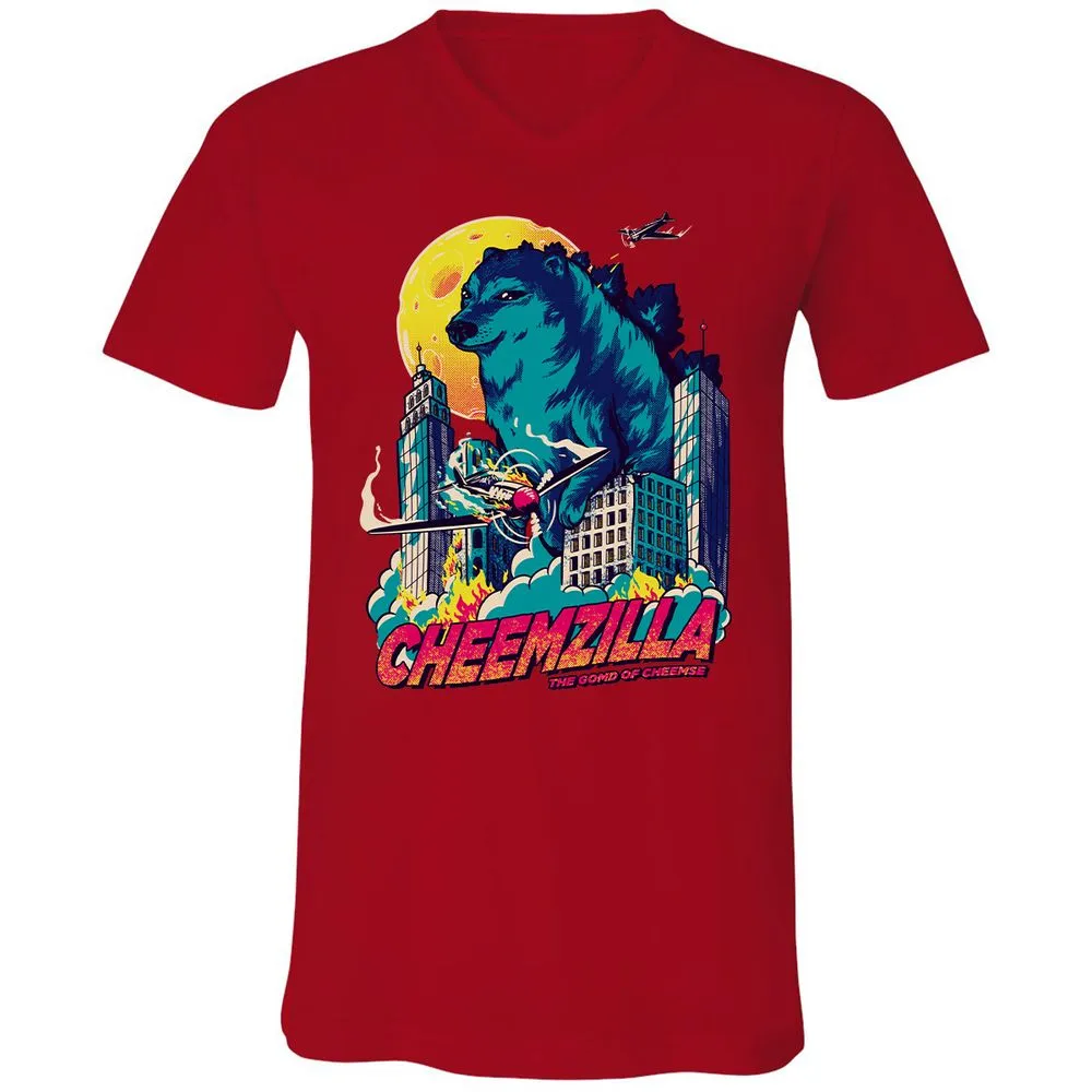 Unisex V-Neck T-Shirt - ZCZVVDDN - Red - 3
