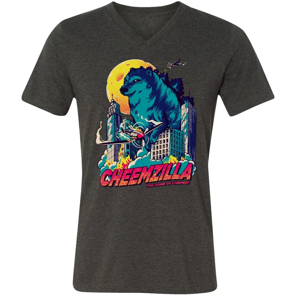 Unisex V-Neck T-Shirt - ZCZVVDDN - Dark Grey Heather - 8